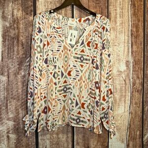 Andree Geometric Print Blouse